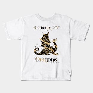 I Dream Of Dragons, Gold Lava Kids T-Shirt